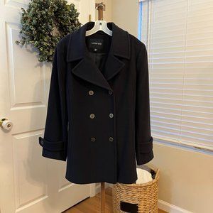 LANDS END WOMENS PEACOAT - BLACK - LIKE NEW!